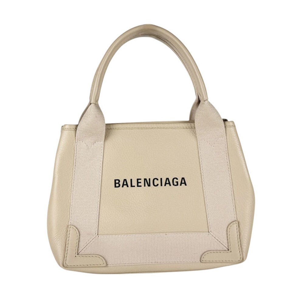 Balenciaga BALENCIAGA handbag, navy Cabas XS, leather, beige, women's, z11022